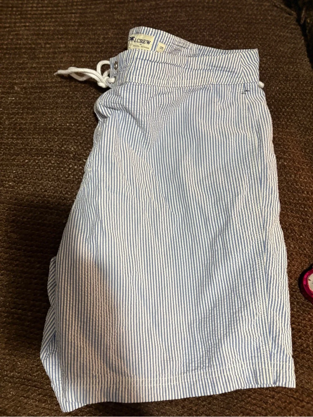 J. Crew Men’s Blue Seersucker Swim Trunks